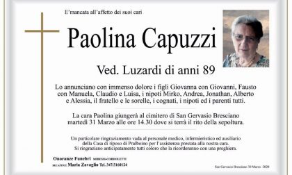 San Gervasio Bresciano piange Paolina Capuzzi