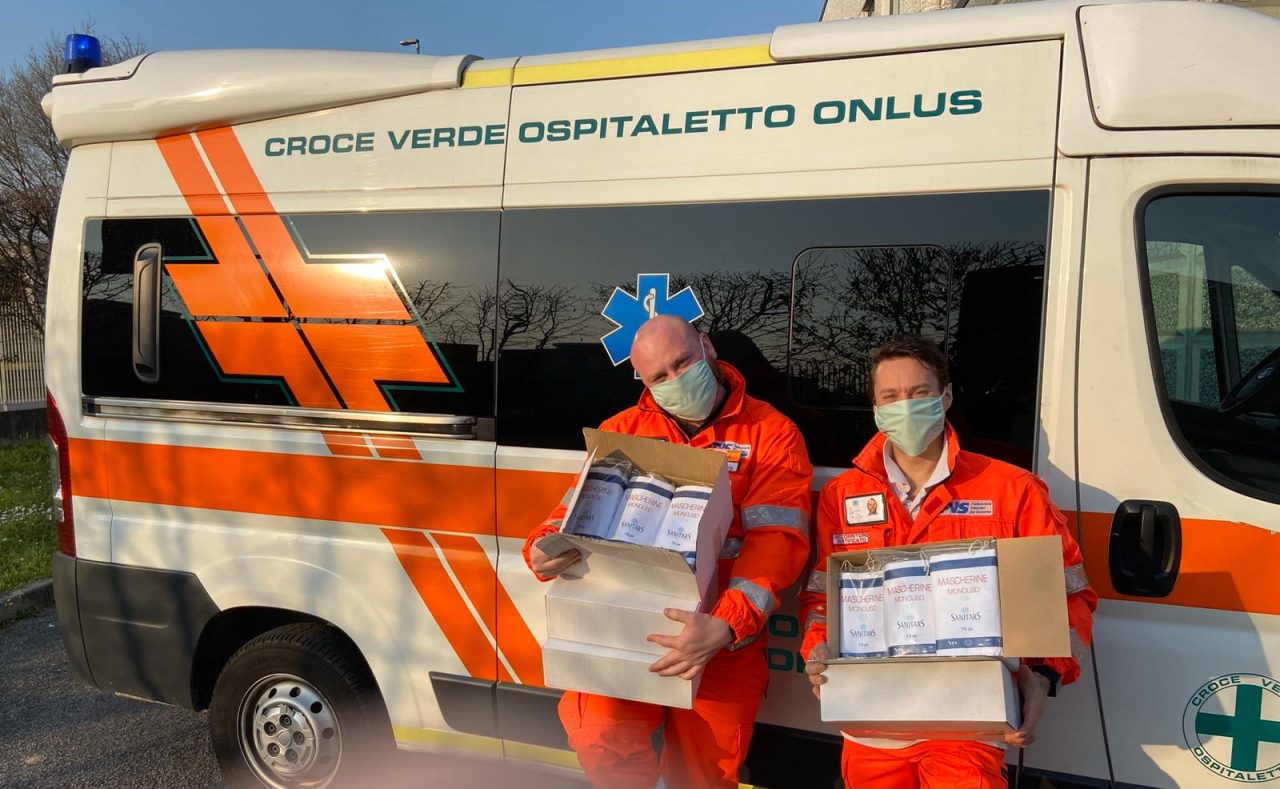 Protezione Civile e Croce Verde Ospitaletto: donate 500 mascherine