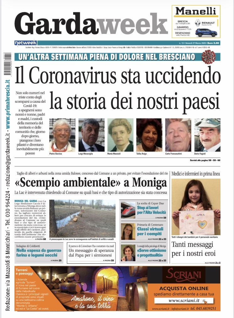 Gardaweek è in edicola. La prima pagina versione bresciana