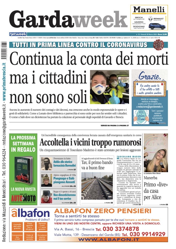 Gardaweek è in edicola. La prima pagina versione bresciana