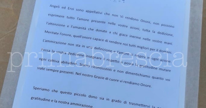 Brescia fornitura di tute protettive agli angeli degli Spedali Civili