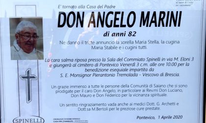 Pontevico piange don Angelo Marini