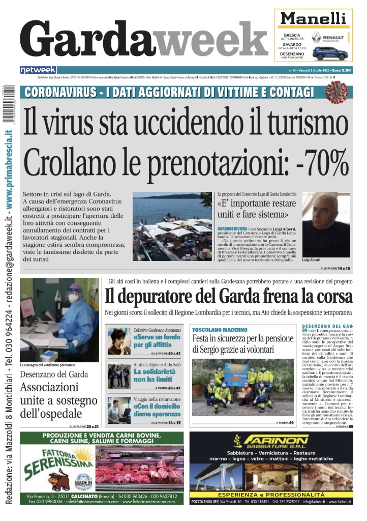 Gardaweek è in edicola. La prima pagina versione bresciana