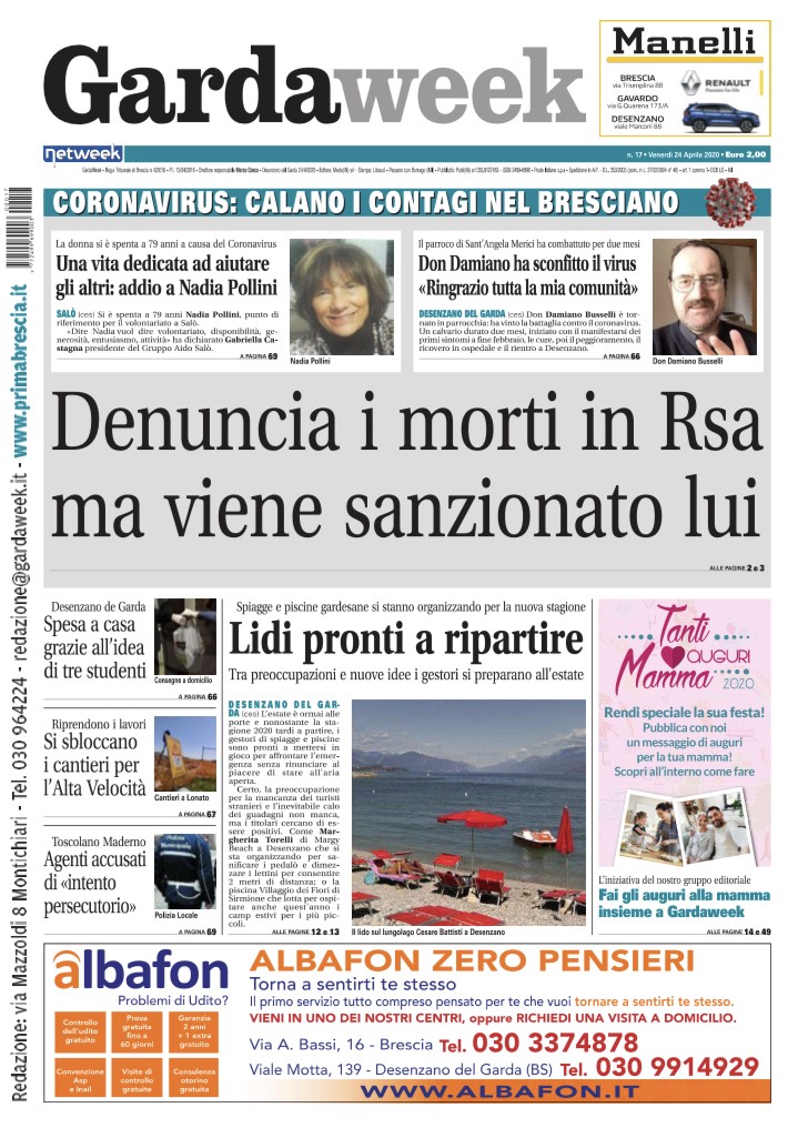 Gardaweek è in edicola. La prima pagina versione bresciana