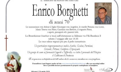 Milzano in lutto per Enrico Borghetti