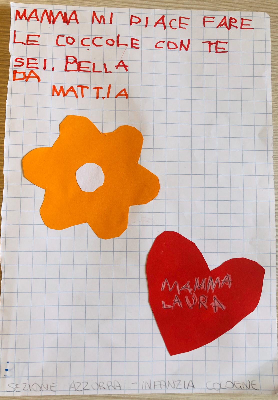 Da Mattia a mamma Laura (infanzia Cologne sezione Azzurra)