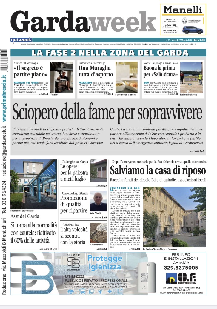 Gardaweek è in edicola. La prima pagina versione bresciana