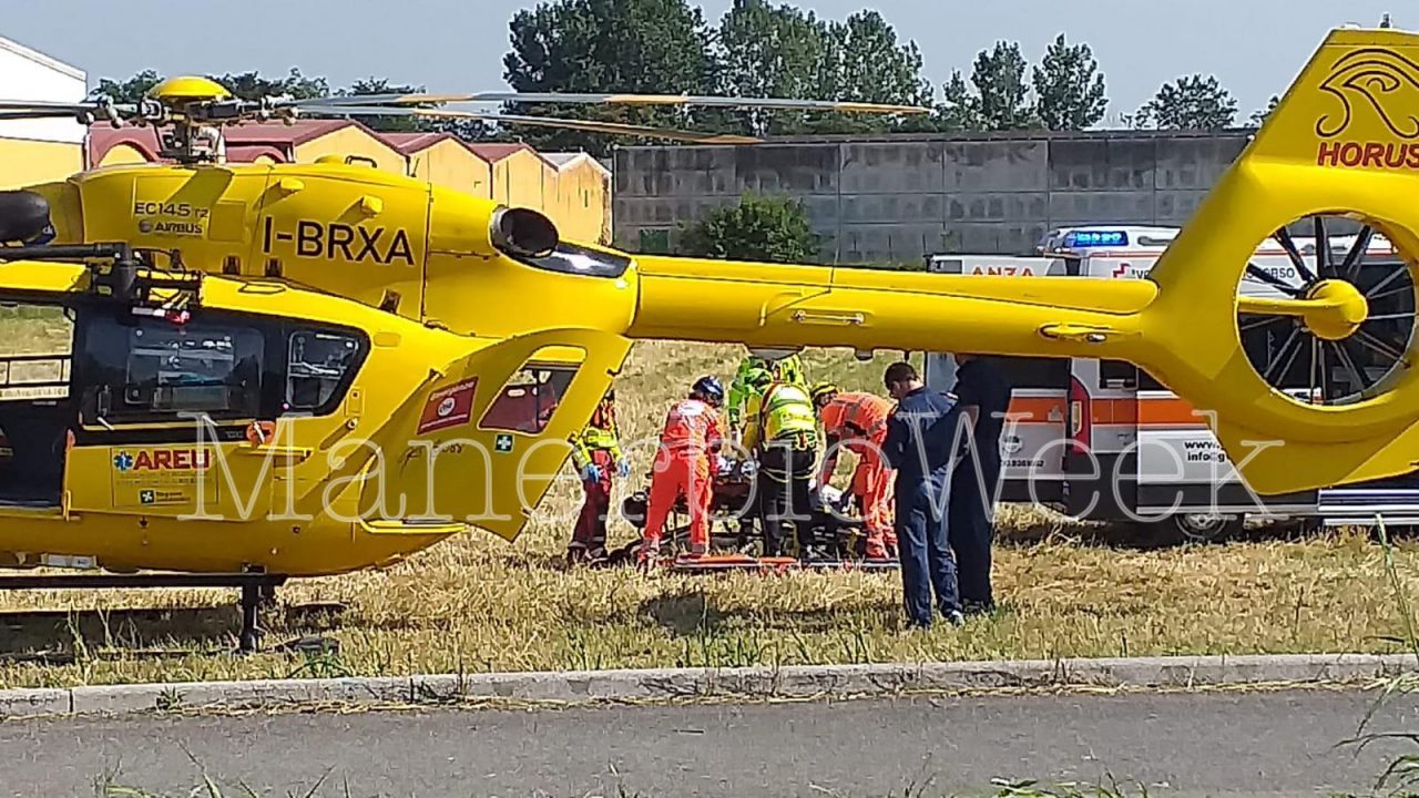 Investito ciclista: l’elisoccorso a Quinzano d’Oglio