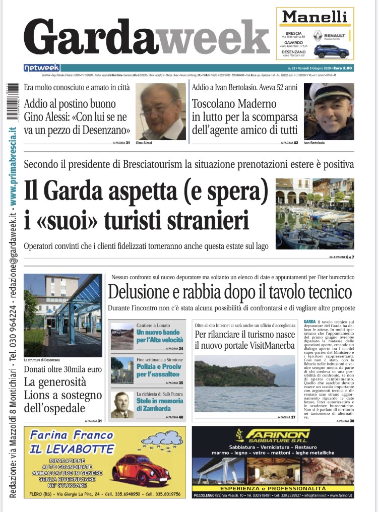 Gardaweek è in edicola. La prima pagina versione bresciana