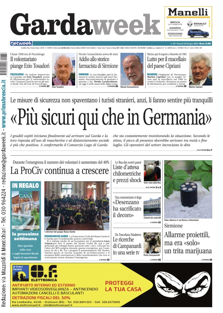 Gardaweek è in edicola. La prima pagina versione bresciana