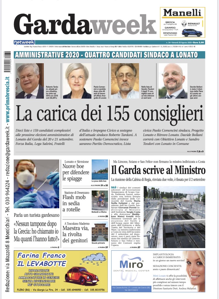 Gardaweek è in edicola. La prima pagina versione bresciana