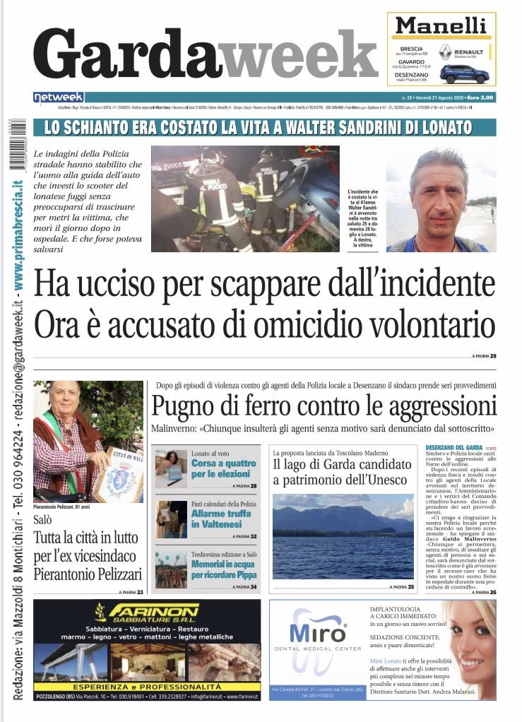Gardaweek è in edicola. La prima pagina versione bresciana