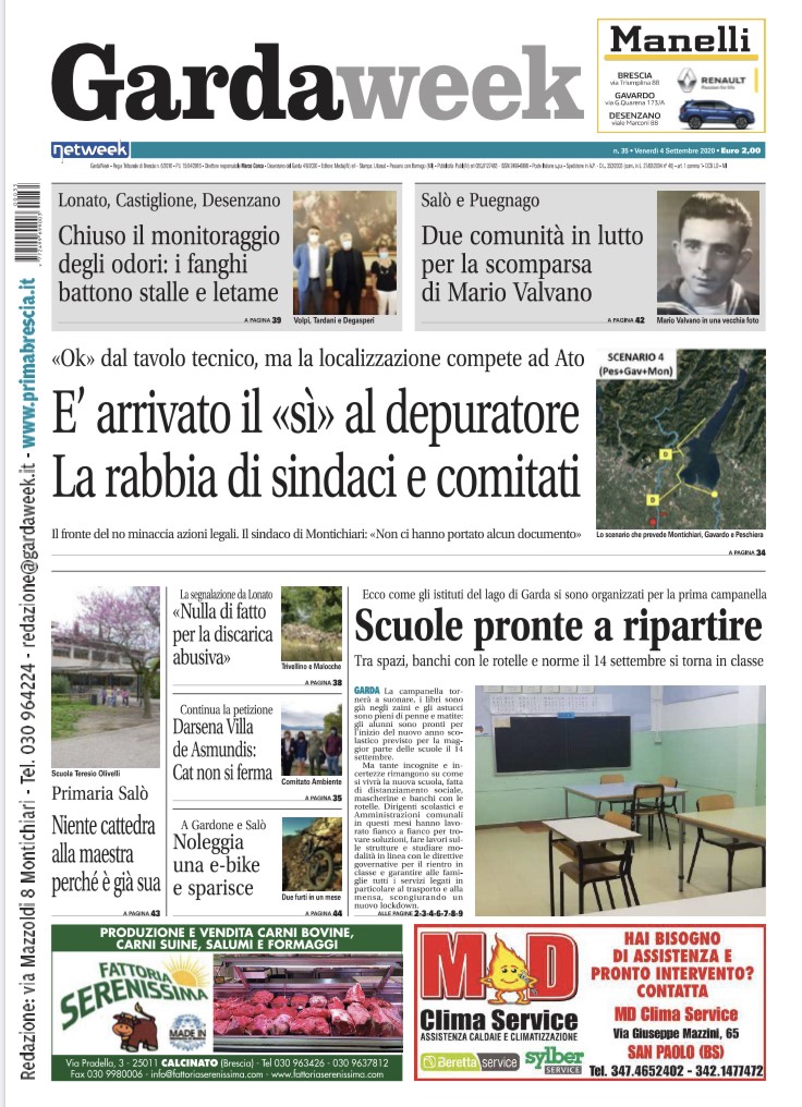 Gardaweek è in edicola. La prima pagina versione bresciana