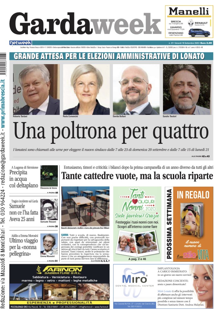 Gardaweek è in edicola. La prima pagina versione bresciana
