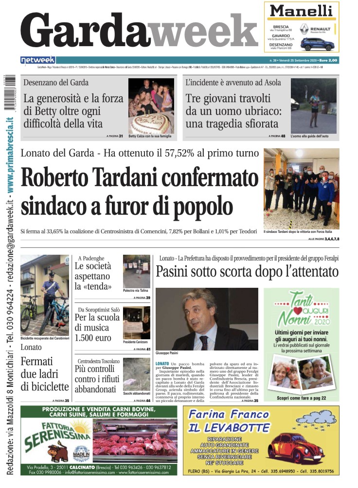 Gardaweek è in edicola. La prima pagina versione bresciana