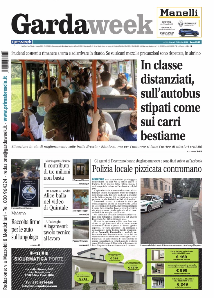 Gardaweek è in edicola. La prima pagina versione bresciana