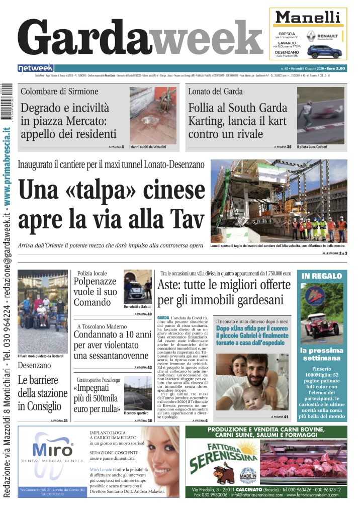 Gardaweek è in edicola. La prima pagina versione bresciana