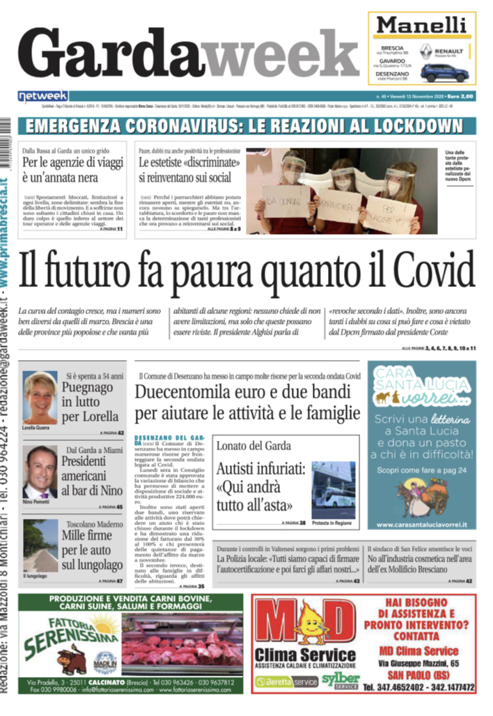 Gardaweek E In Edicola La Prima Pagina Versione Bresciana Prima Brescia