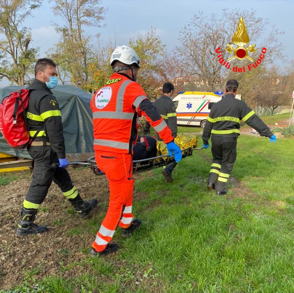 Elisoccorso a Passirano per un 56enne caduto nel bosco