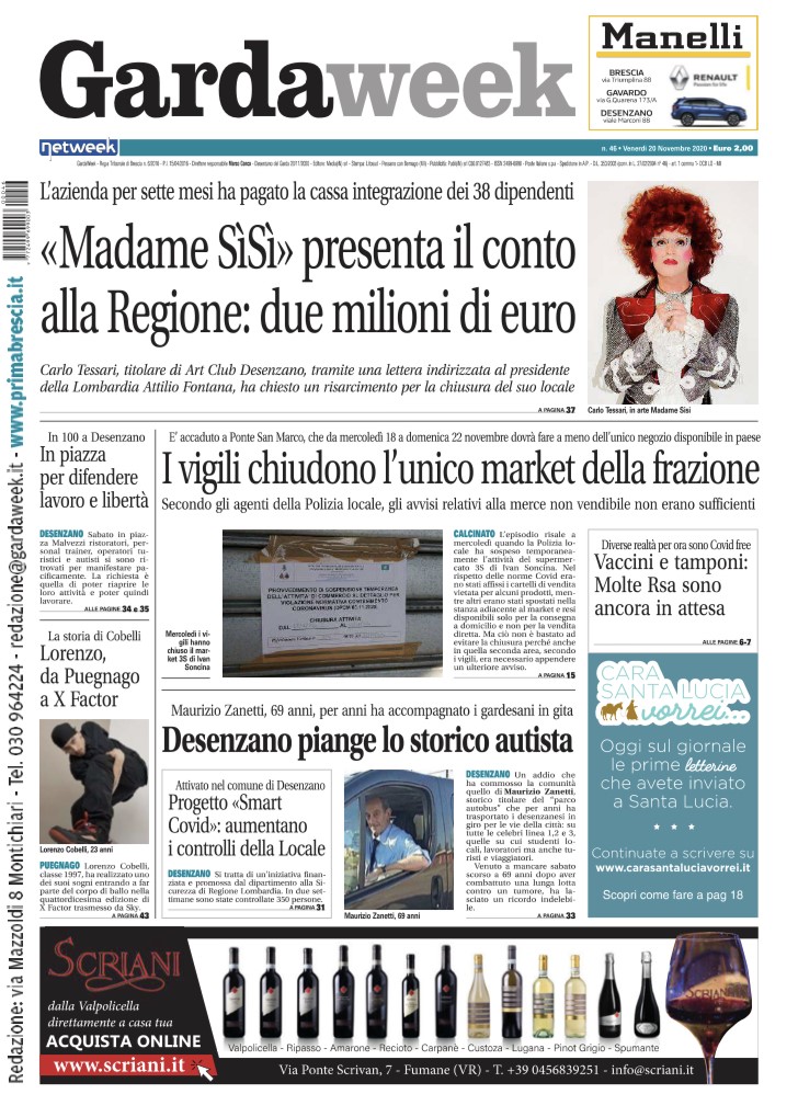 Gardaweek è in edicola. La prima pagina versione bresciana