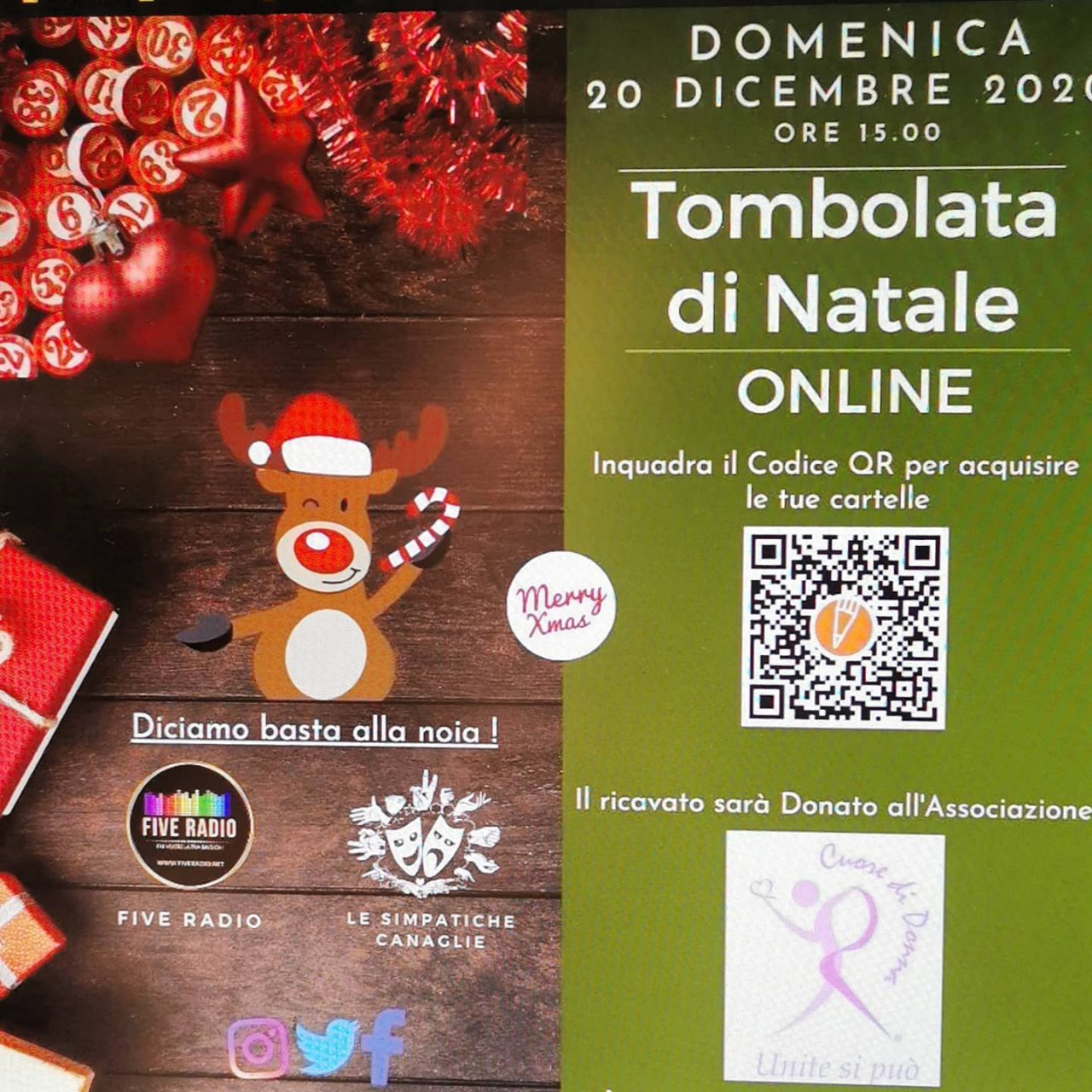 Tombolata online di Natale per vincere la noia e sostenere chi soffre