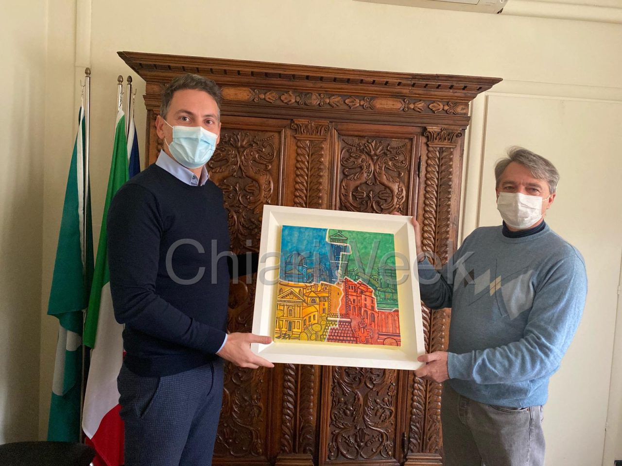 Un quadro donato come simbolo di riconoscenza all’Asst Franciacorta
