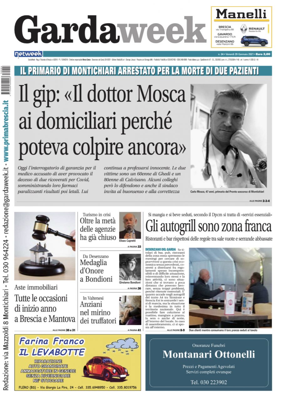 Gardaweek è in edicola. La prima pagina versione bresciana