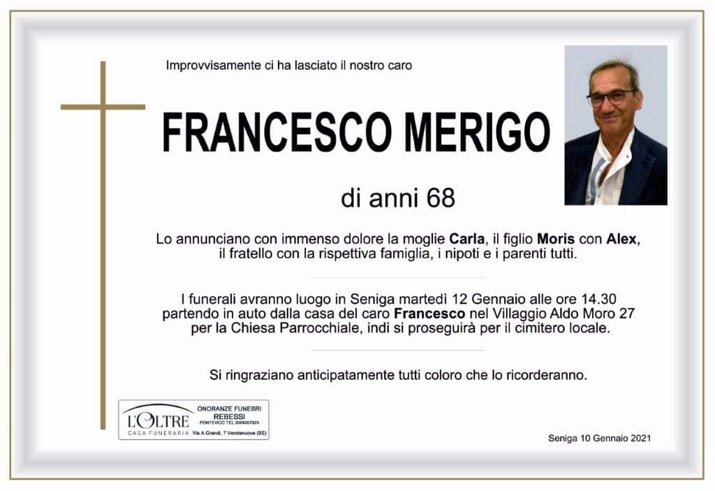 L’intera comunità di Seniga piange Francesco Merigo