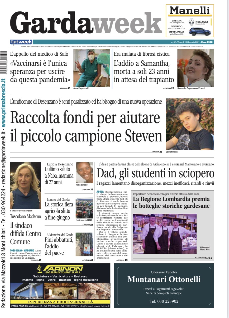 Gardaweek è in edicola. La prima pagina versione bresciana