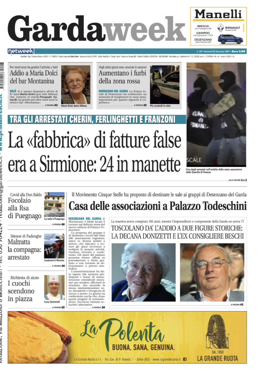 Gardaweek è in edicola. La prima pagina versione bresciana