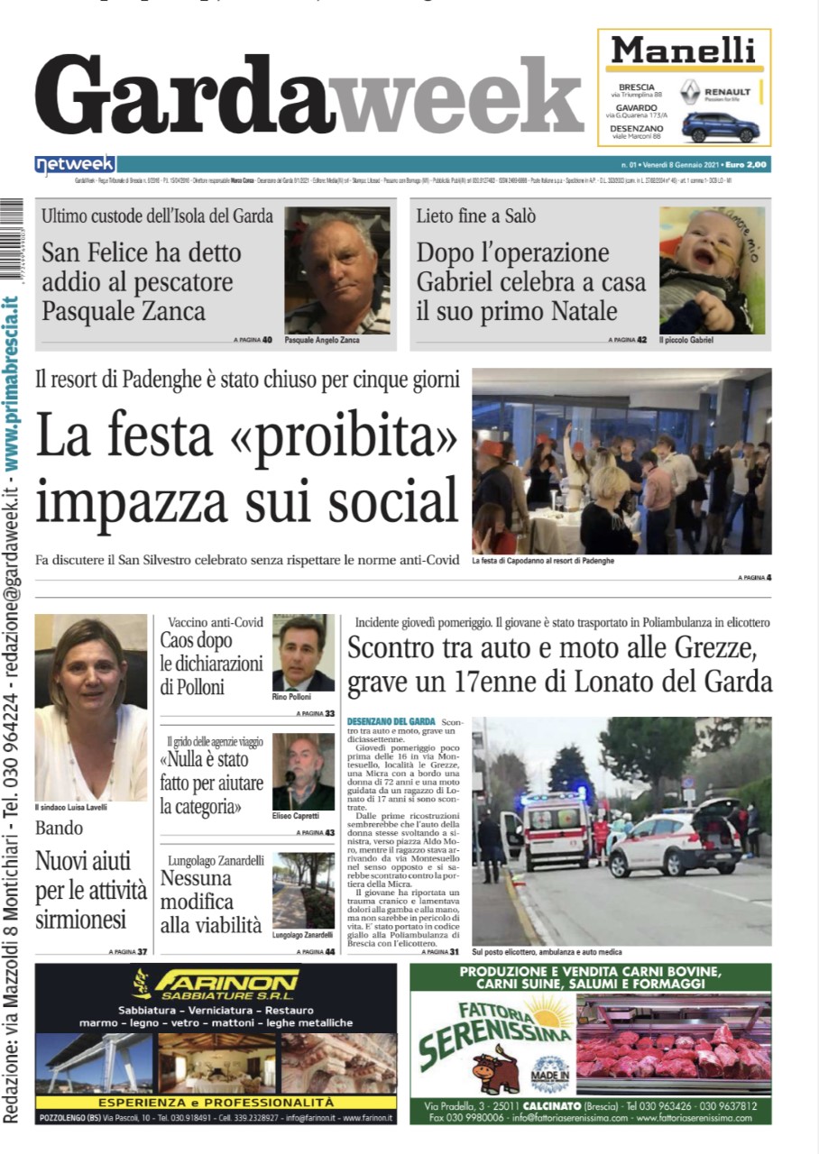 Gardaweek è in edicola. La prima pagina versione bresciana