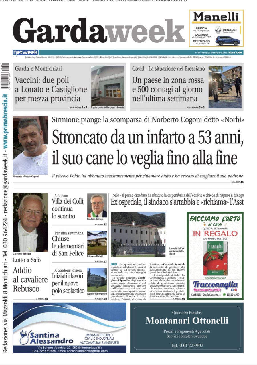 Gardaweek è in edicola. La prima pagina versione bresciana