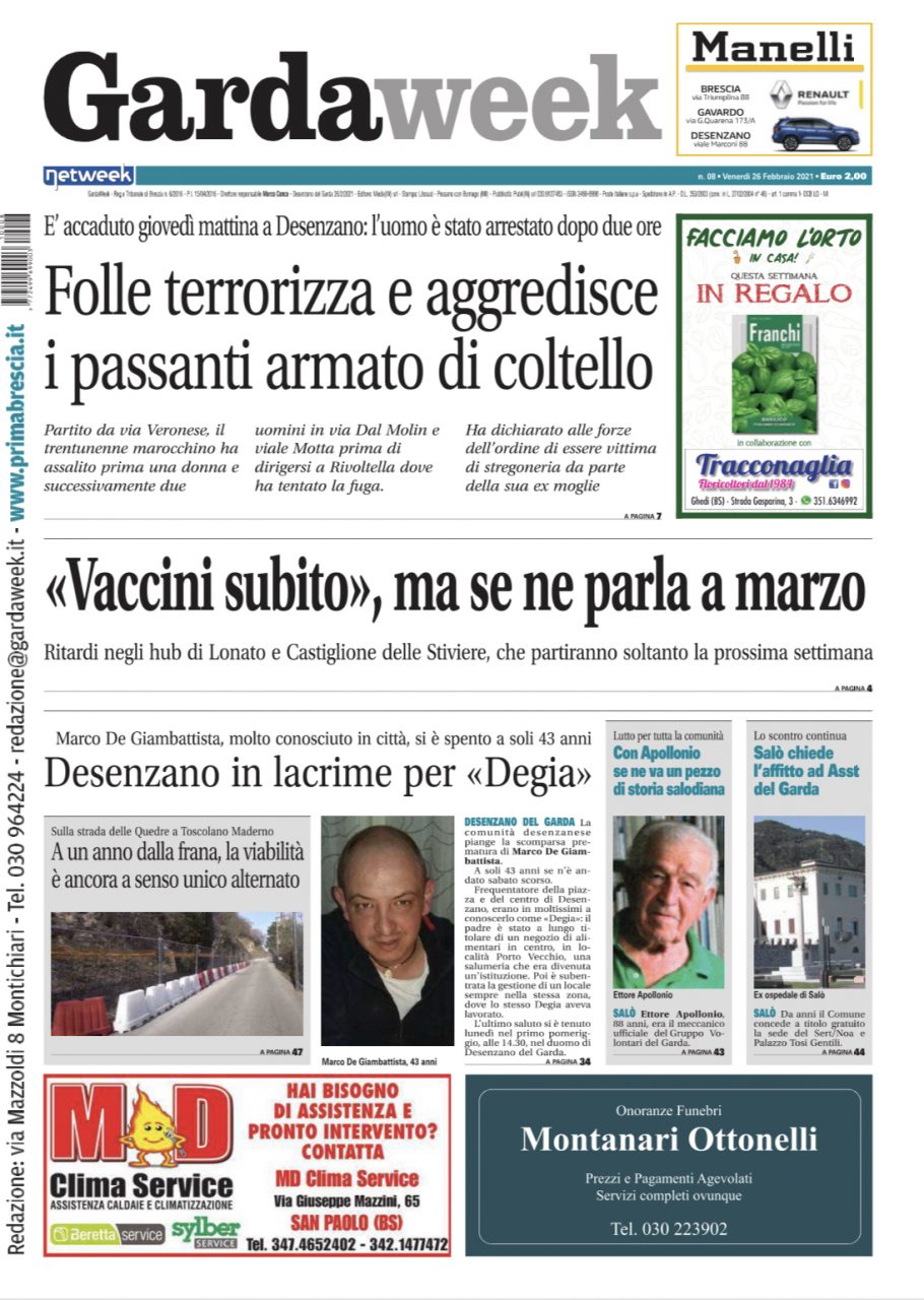 Gardaweek è in edicola. La prima pagina versione bresciana