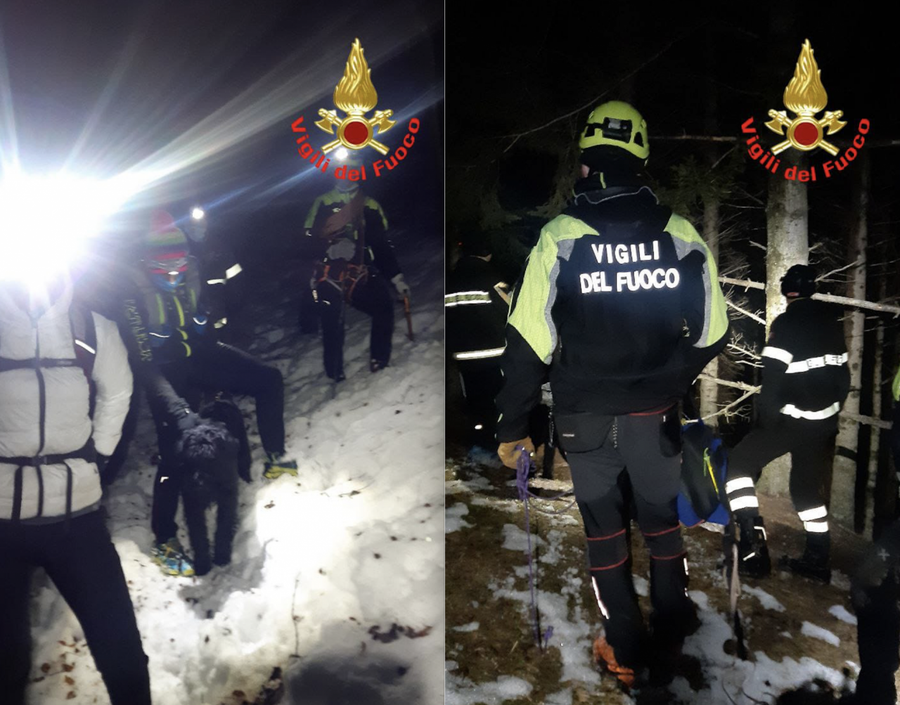 Si perdono durante l’escursione, tre persone salvate dai Vigili del Fuoco