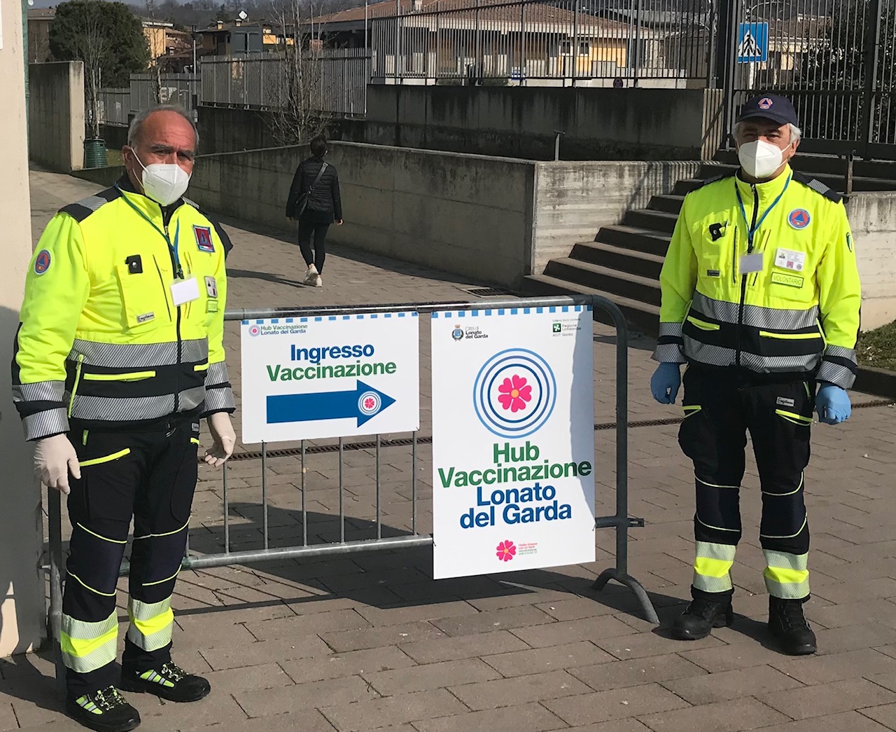 Protezione Civile di Montichiari  impegnata all’hub di  Lonato