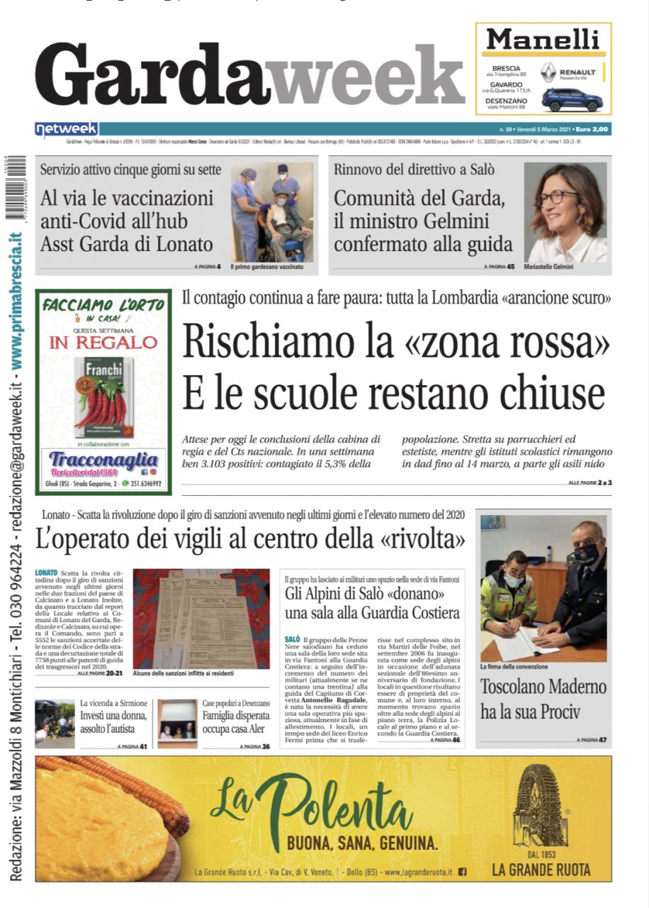 Gardaweek è in edicola. La prima pagina versione bresciana