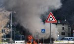 Camion in fiamme sulla litoranea a Iseo, bloccata la viabilità