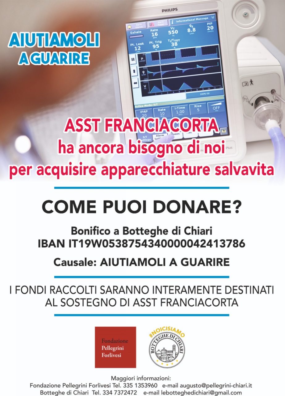 Parte la raccolta fondi per donare apparecchiature salvavita all’Asst Franciacorta