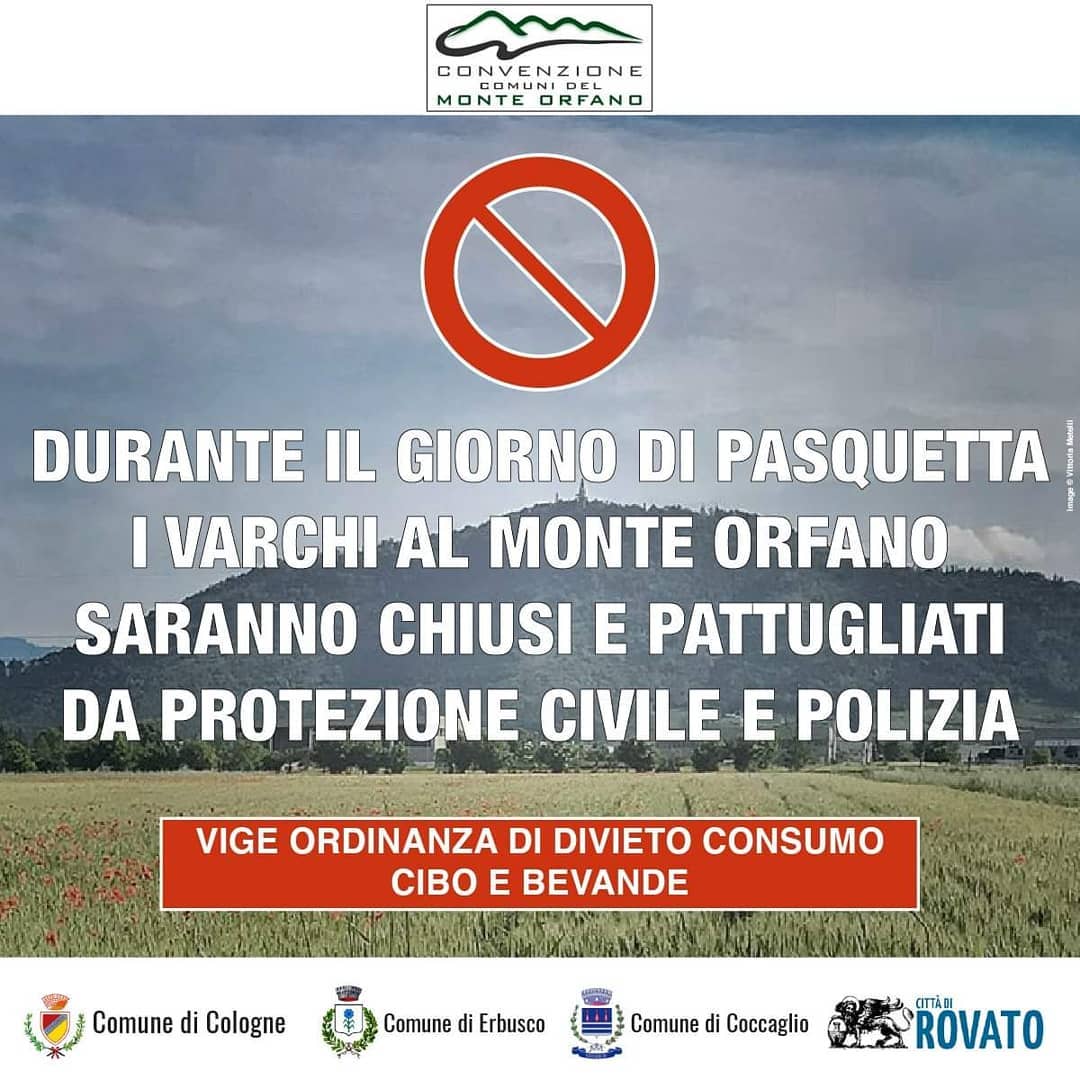 Vietate le gite sul Monteorfano: tra Pasqua e Pasquetta pattugliati tutti gli accessi