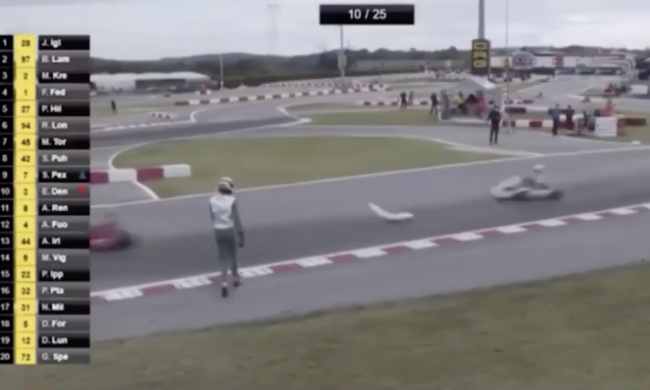 15 anni di squalifica per Corberi dopo il folle gesto al South Garda Karting