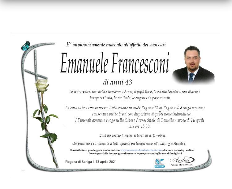 Regona e Pralboino piangono Emanuele Francesconi