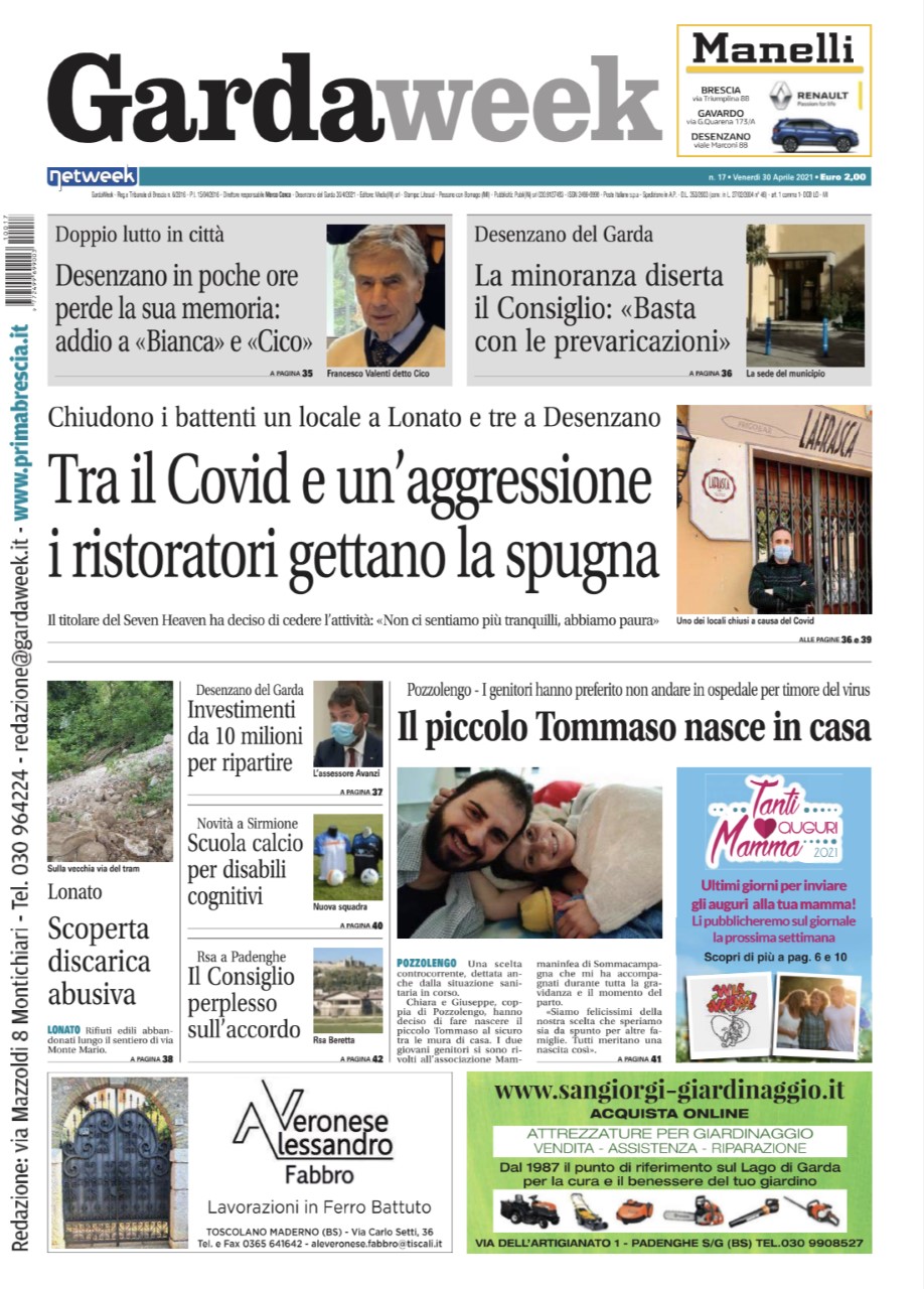 Gardaweek è in edicola. La prima pagina versione bresciana