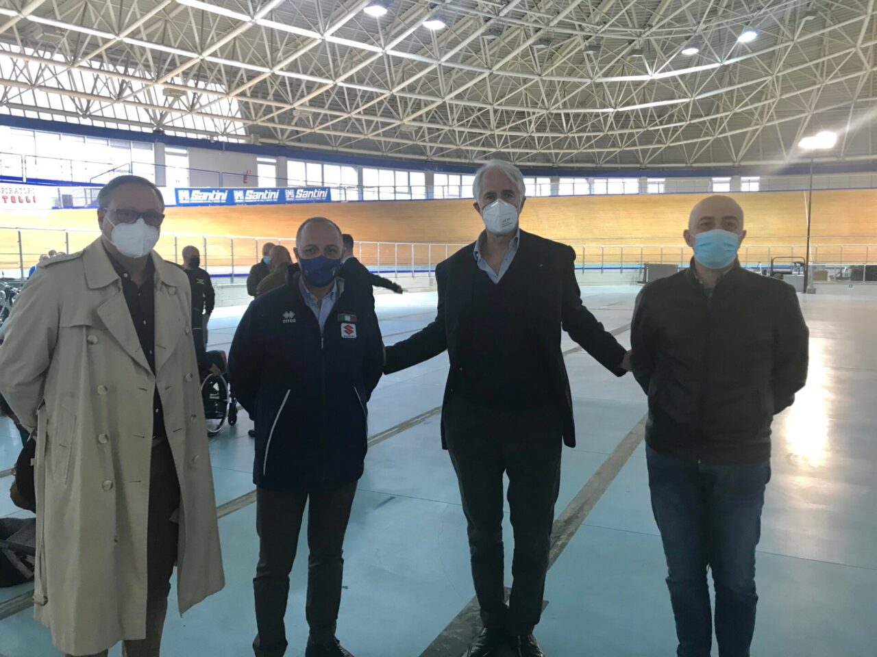 Il presidente del CONI Giovanni Malagò in visita al Velodromo