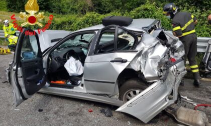 Incidente vicino all'ospedale di Esine, due feriti