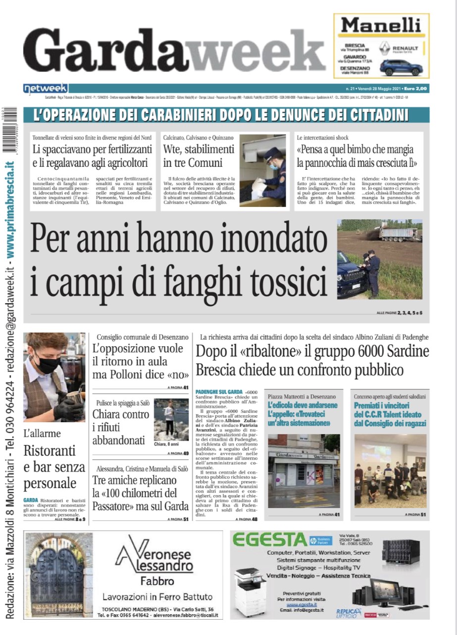 Gardaweek è in edicola. La prima pagina versione bresciana