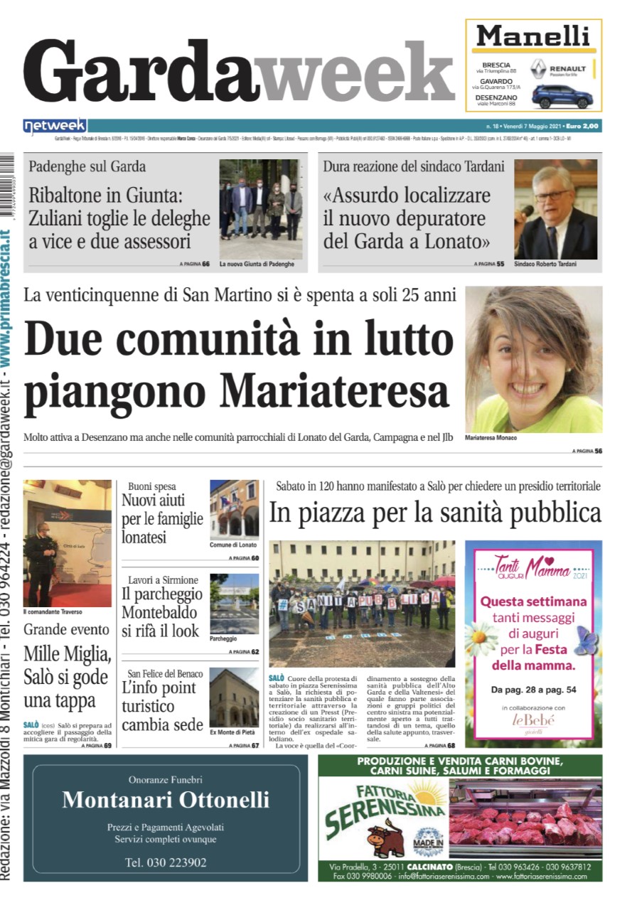 Gardaweek è in edicola. La prima pagina versione bresciana