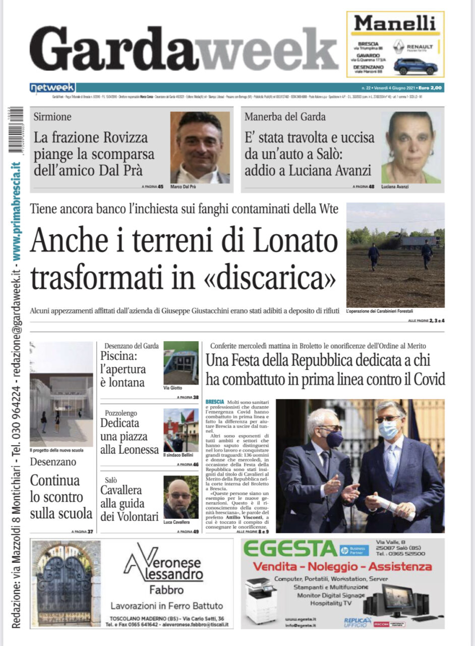 Gardaweek è in edicola. La prima pagina versione bresciana