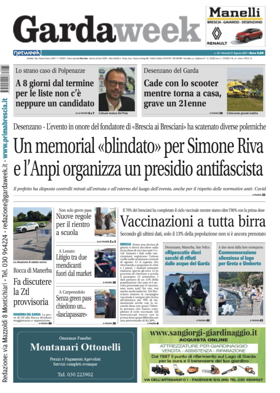 Gardaweek è in edicola. La prima pagina versione bresciana