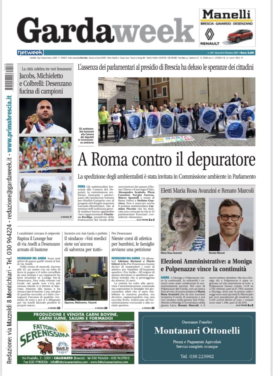 Gardaweek è in edicola. La prima pagina versione bresciana