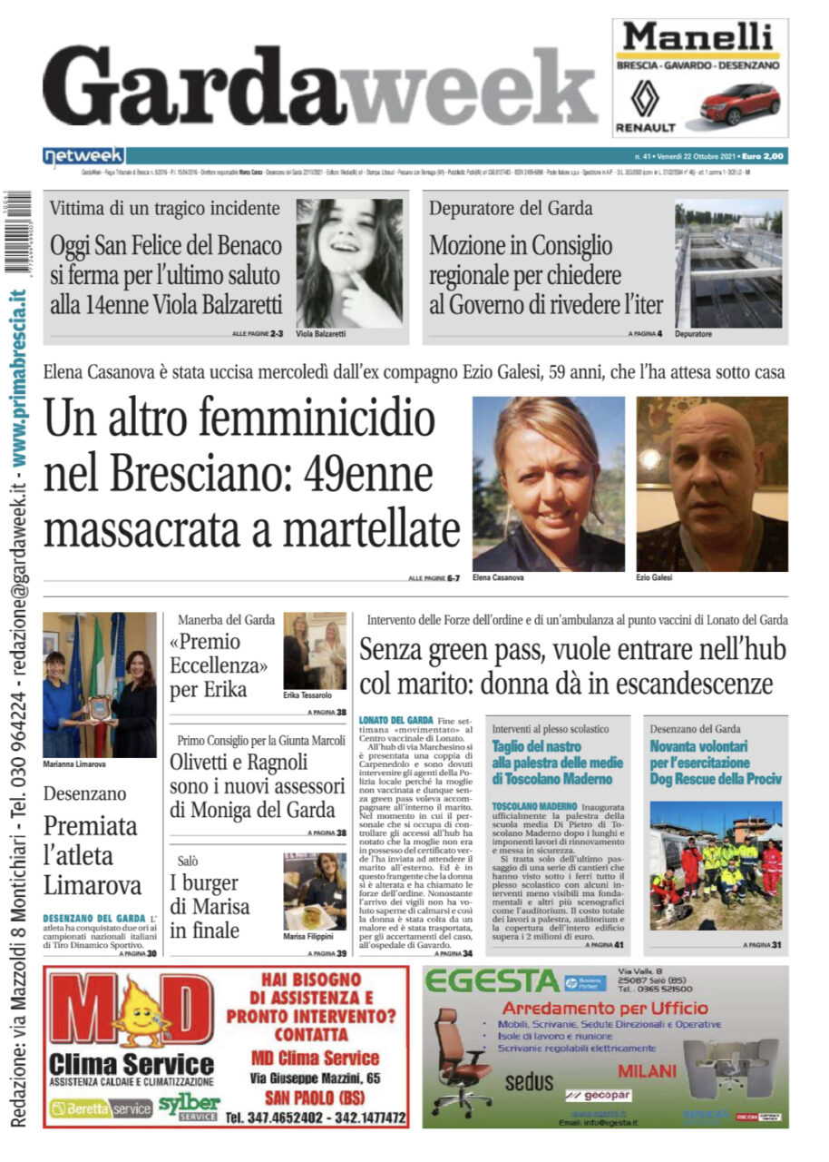 Gardaweek è in edicola. La prima pagina versione bresciana